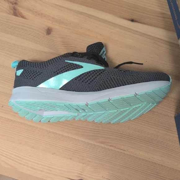 Brooks Charcoal and Aqua Athletic Shoes - Picture 3 of 5